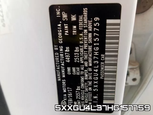 5XXGU4L37HG157759 фото 2