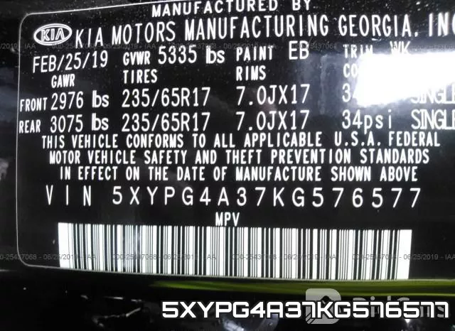 5XYPG4A37KG576577 фото 10