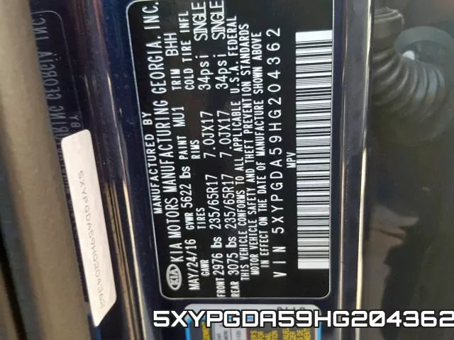 5XYPGDA59HG204362 фото 2
