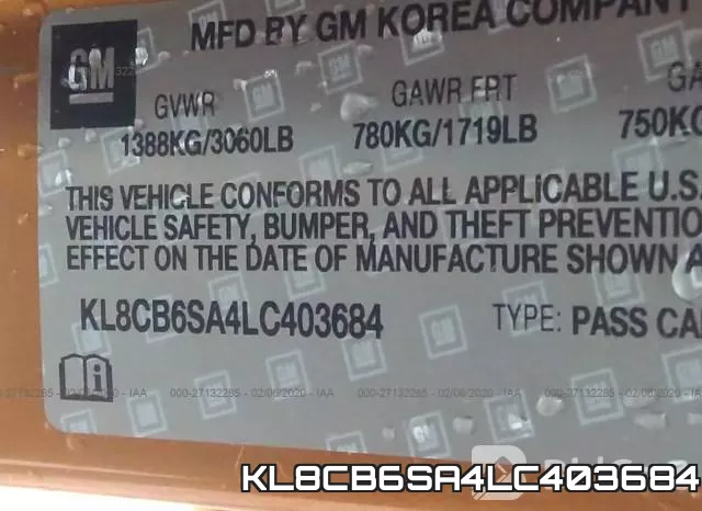 KL8CB6SA4LC403684 фото 10