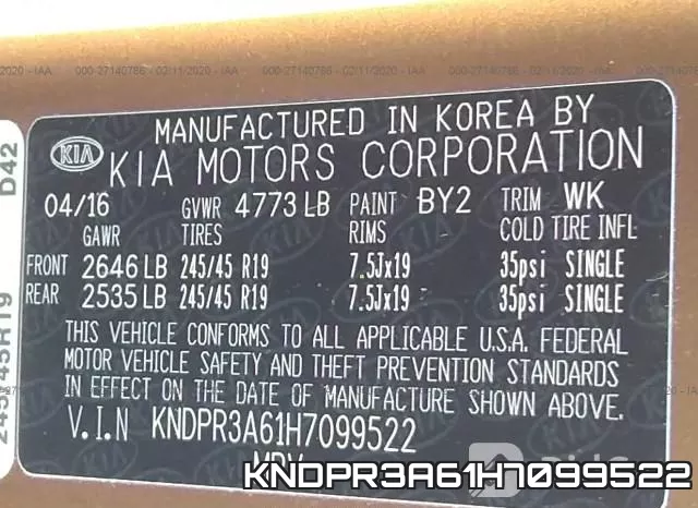 KNDPR3A61H7099522 фото 10