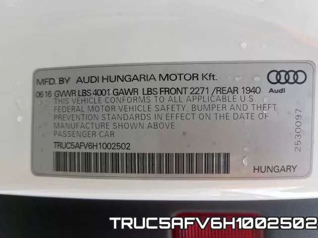 TRUC5AFV6H1002502 фото 2