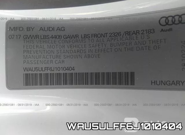 WAU5ULFF6J1010404 фото 6