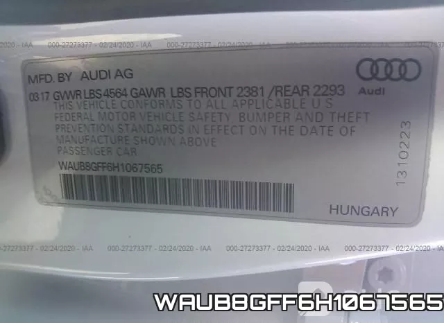 WAUB8GFF6H1067565 фото 10