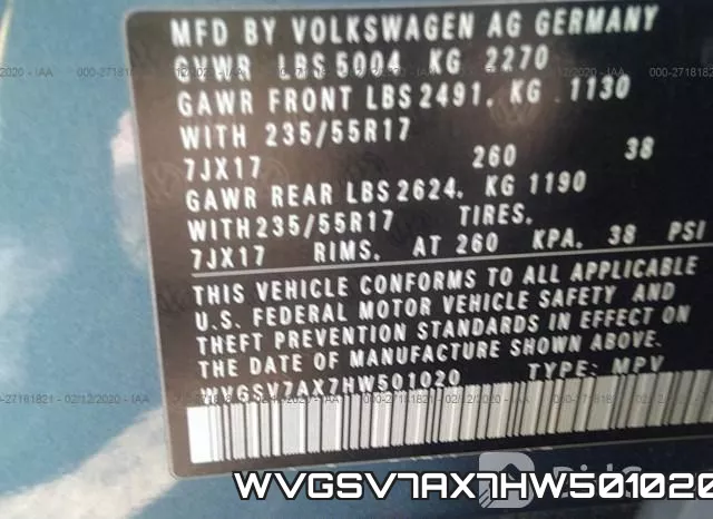 WVGSV7AX7HW501020 фото 10