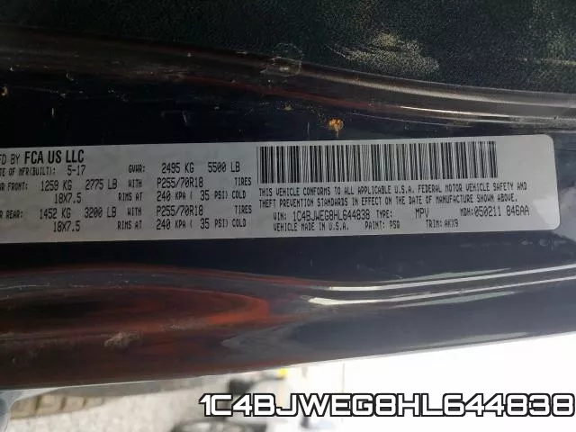 1C4BJWEG8HL644838 фото 2