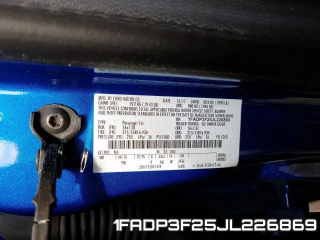 1FADP3F25JL226869 фото 2