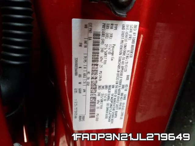 1FADP3N21JL279649 фото 2