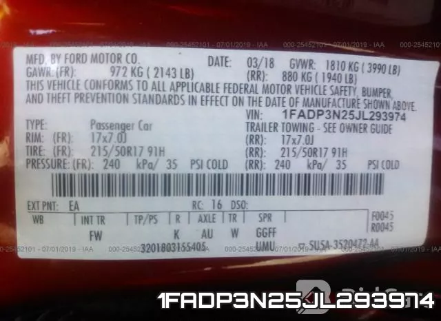 1FADP3N25JL293974 фото 7