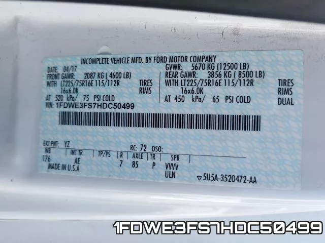 1FDWE3FS7HDC50499 фото 2