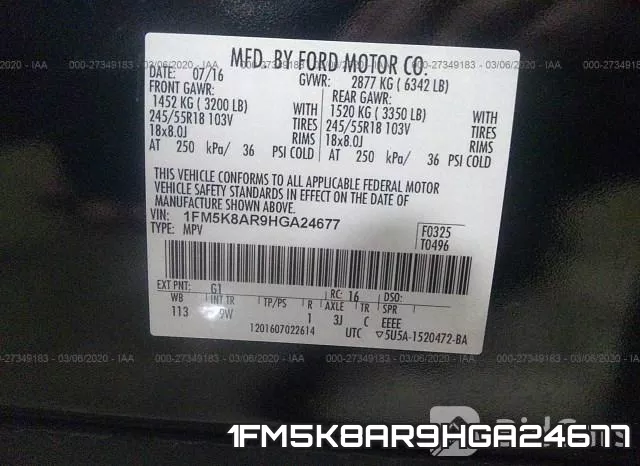 1FM5K8AR9HGA24677 фото 10