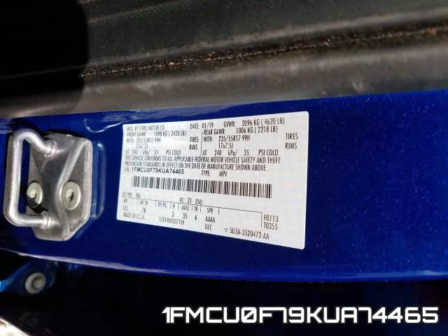 1FMCU0F79KUA74465 фото 2