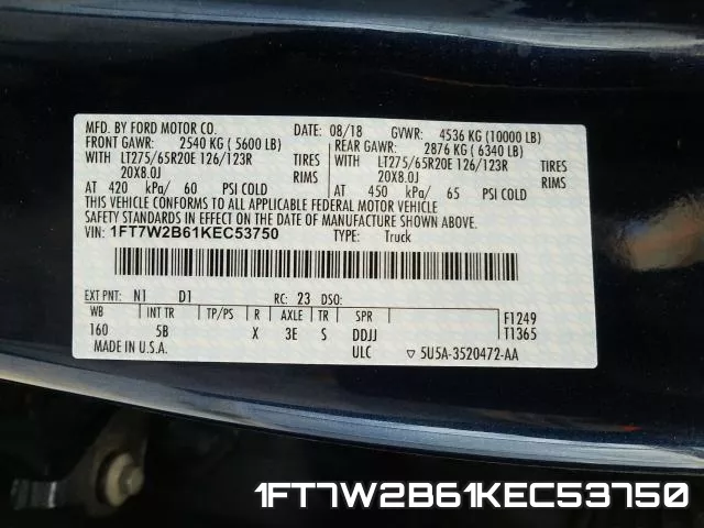 1FT7W2B61KEC53750 фото 2