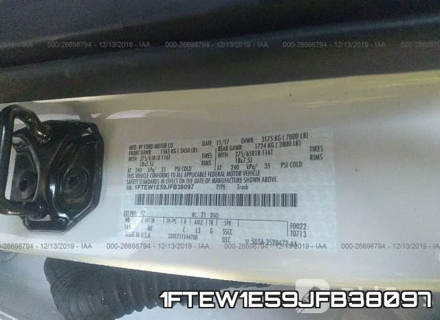 1FTEW1E59JFB38097 фото 10