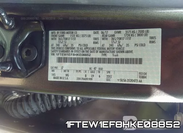 1FTEW1EF8HKE08852 фото 7