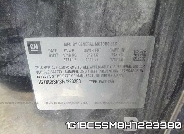 1G1BC5SM8H7223380 фото 7