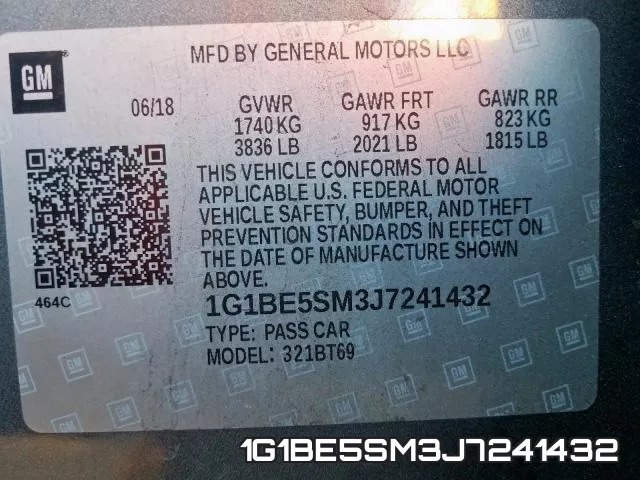 1G1BE5SM3J7241432 фото 2