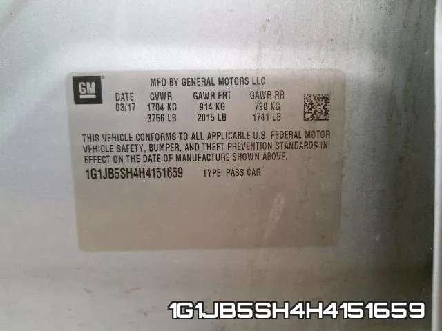 1G1JB5SH4H4151659 фото 2