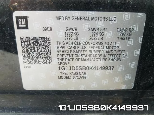 1G1JD5SB0K4149937 фото 2