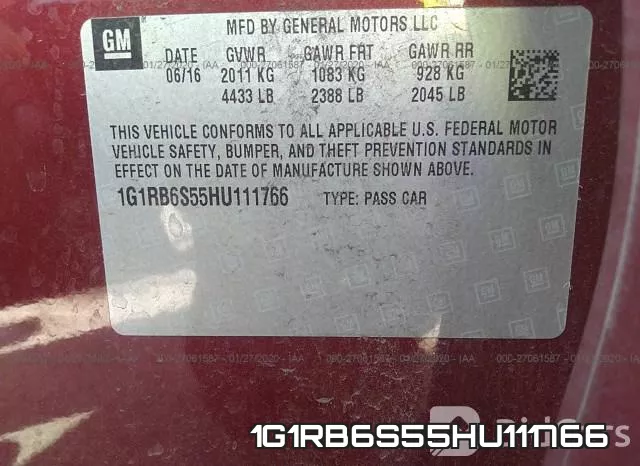 1G1RB6S55HU111766 фото 10