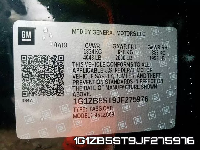 1G1ZB5ST9JF275976 фото 2