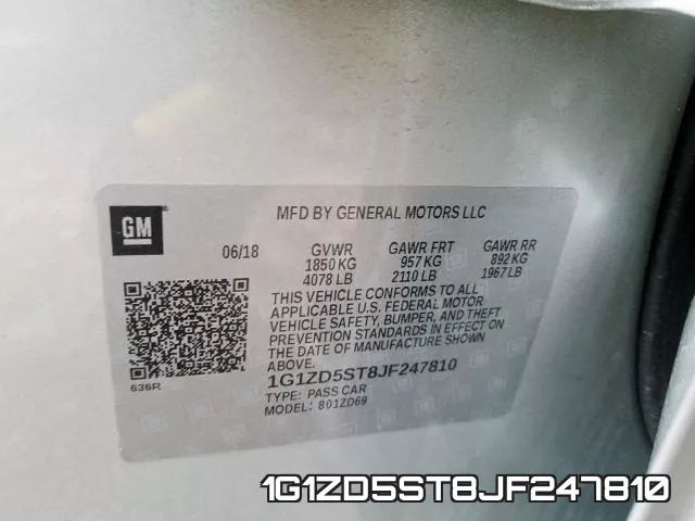 1G1ZD5ST8JF247810 фото 2