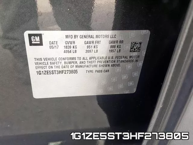 1G1ZE5ST3HF273805 фото 2