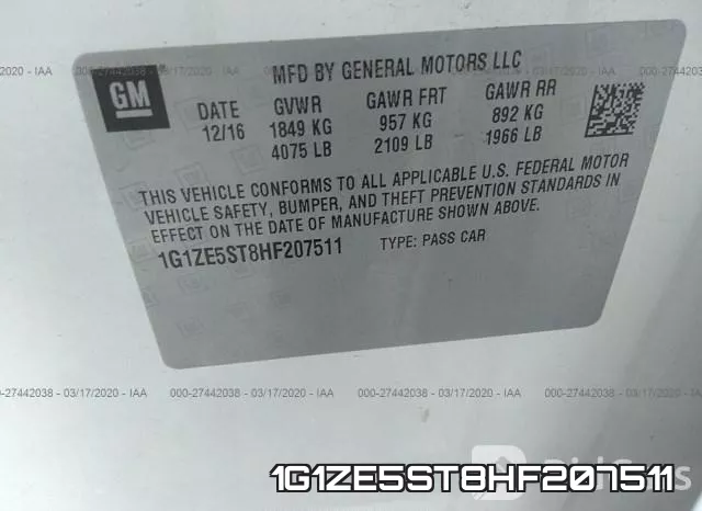 1G1ZE5ST8HF207511 фото 6