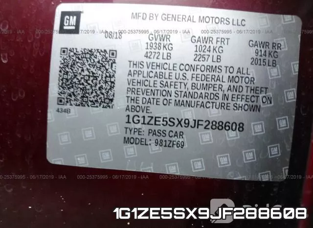 1G1ZE5SX9JF288608 фото 8
