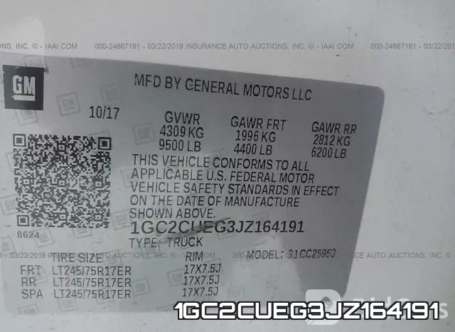 1GC2CUEG3JZ164191 фото 10