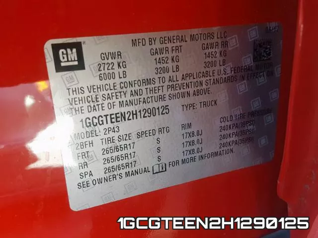 1GCGTEEN2H1290125 фото 2