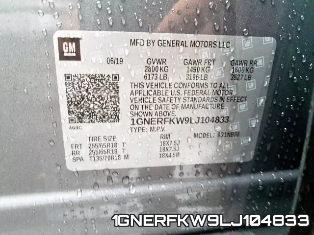 1GNERFKW9LJ104833 фото 2