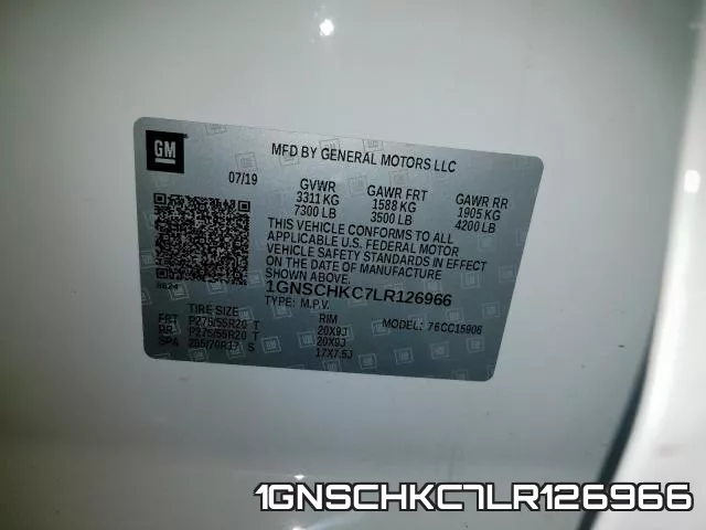 1GNSCHKC7LR126966 фото 2