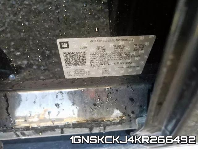 1GNSKCKJ4KR266492 фото 2