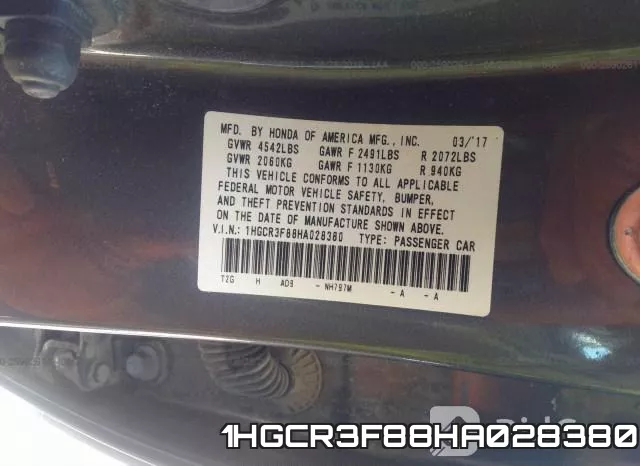 1HGCR3F88HA028380 фото 4