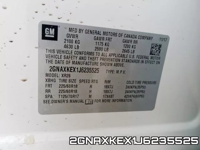 2GNAXKEX1J6235525 фото 2