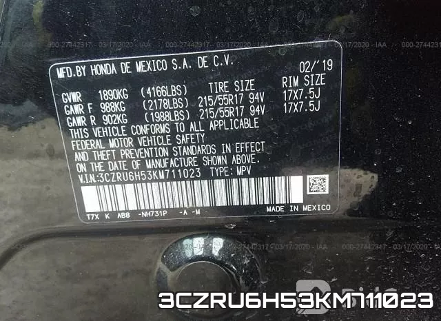 3CZRU6H53KM711023 фото 10