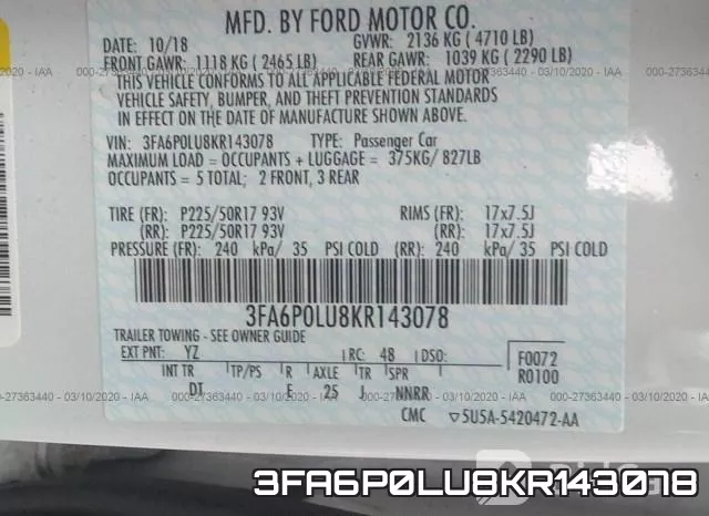 3FA6P0LU8KR143078 фото 10
