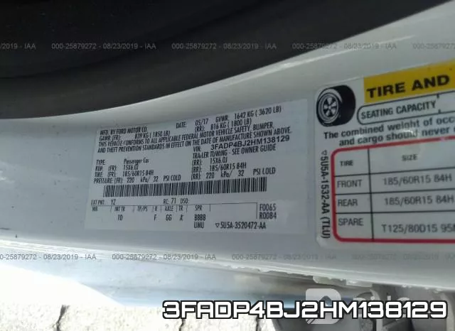 3FADP4BJ2HM138129 фото 10