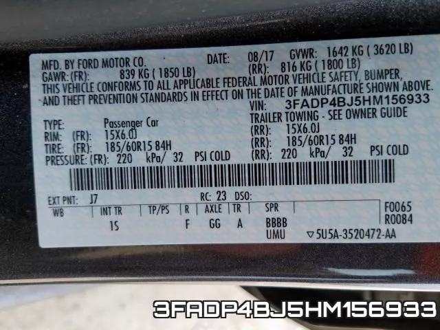 3FADP4BJ5HM156933 фото 2