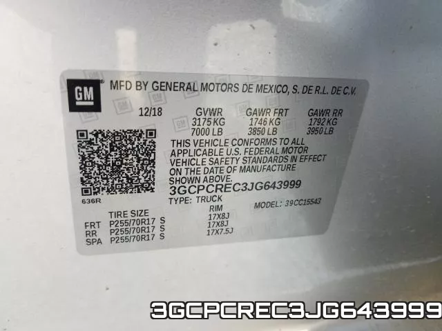 3GCPCREC3JG643999 фото 2