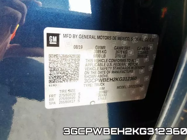3GCPWBEH2KG312360 фото 2
