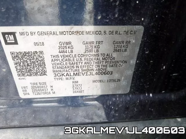 3GKALMEV1JL400603 фото 2
