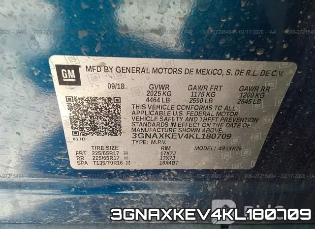 3GNAXKEV4KL180709 фото 7