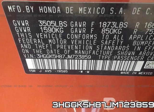 3HGGK5H87JM723859 фото 10