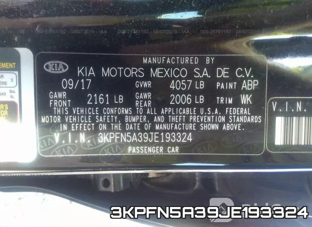 3KPFN5A39JE193324 фото 10