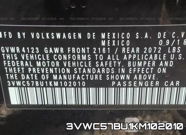 3VWC57BU1KM102010 фото 10