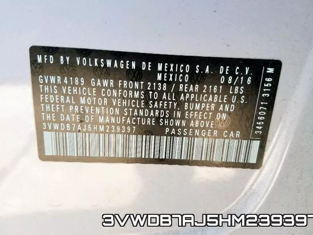 3VWDB7AJ5HM239397 фото 2