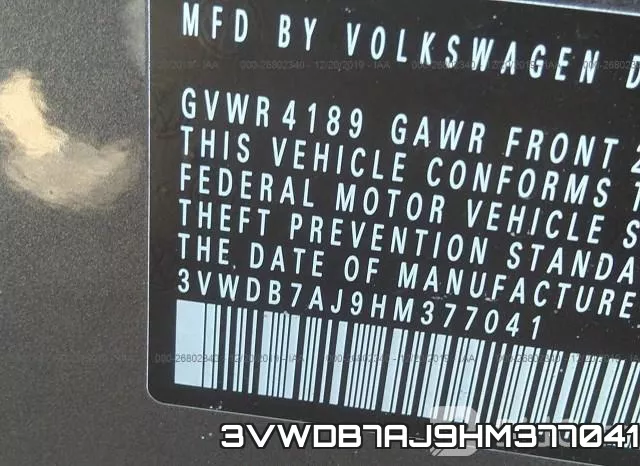 3VWDB7AJ9HM377041 фото 7