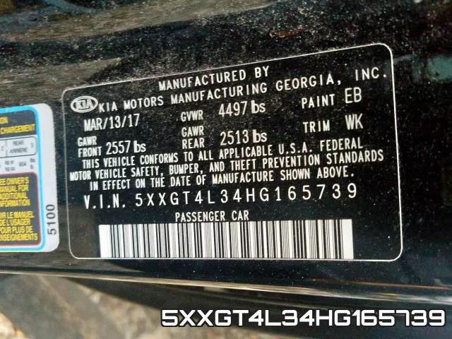 5XXGT4L34HG165739 фото 2